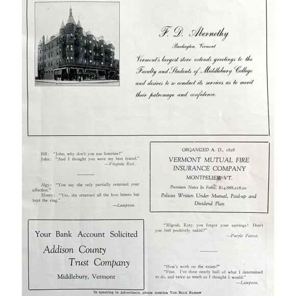Blue Baboon Middlebury College Vermont 1925 Anniversary Publication V3 #3 DWS10 - Picture 4 of 6